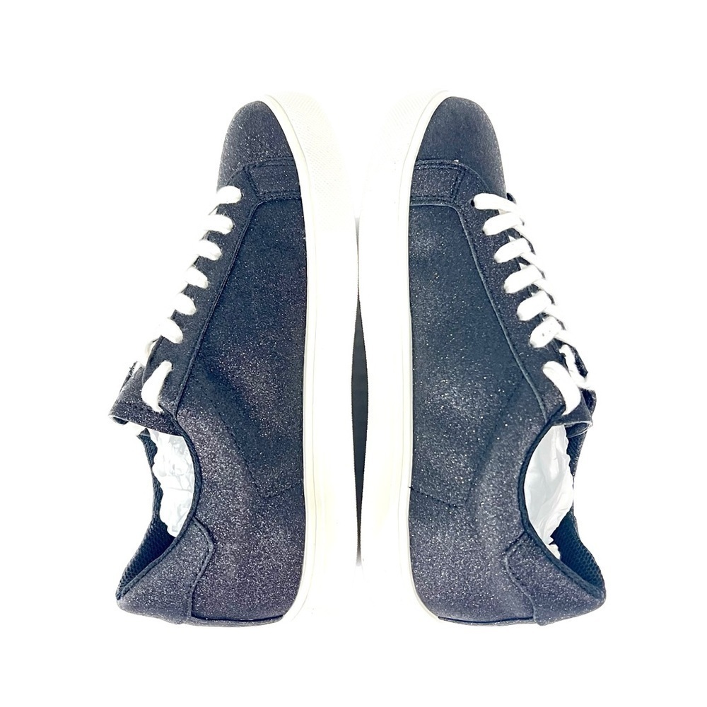 NIB - Isaac Mizrahi Live! Lace-Up Black Glitter Sneakers - Size 5.5 - Picture 3 of 8